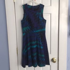 French Connection Black Patterned A-Line Dress